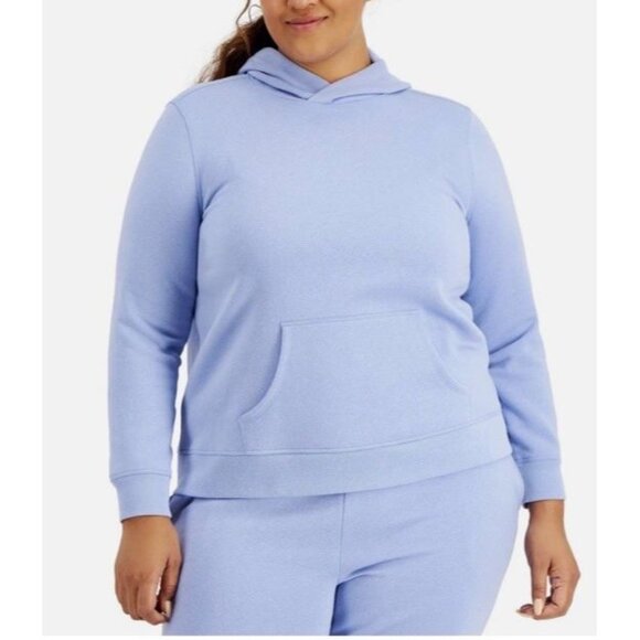 Ideology Sz 1X Hoodie Off-Duty Hooded Fleece Sweatshirt Plus Size Lavender New - Picture 1 of 7